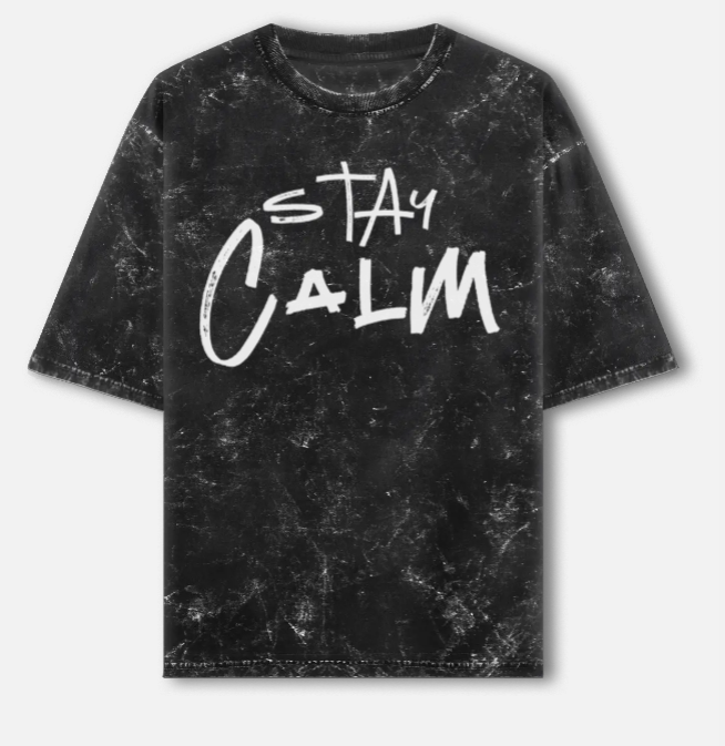 ZVRØ “Stay Calm” Oversized Acid-Wash T-Shirt (Unisex)