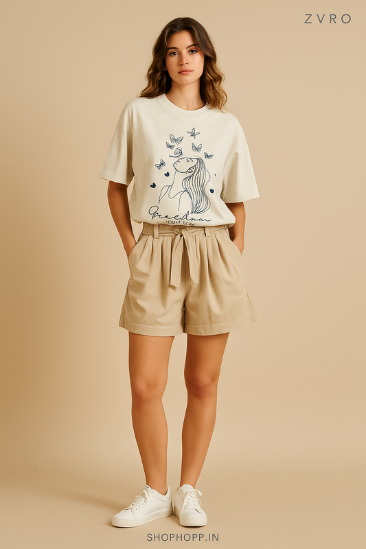 ZVRØ "Freedom Since Ever" Oversized Tee – Women's Graphic T-Shirt
