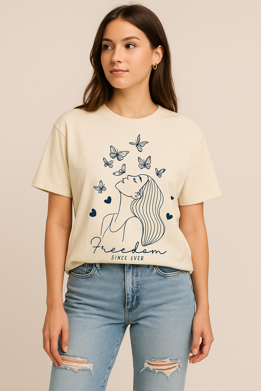 ZVRØ "Freedom Since Ever" Oversized Tee – Women's Graphic T-Shirt