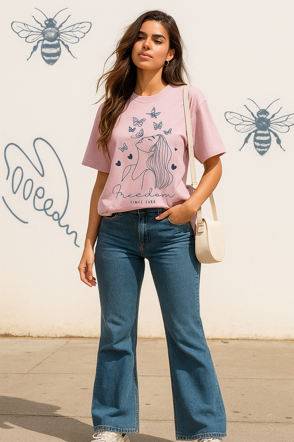 ZVRØ "Freedom Since Ever" Oversized Tee – Women's Graphic T-Shirt