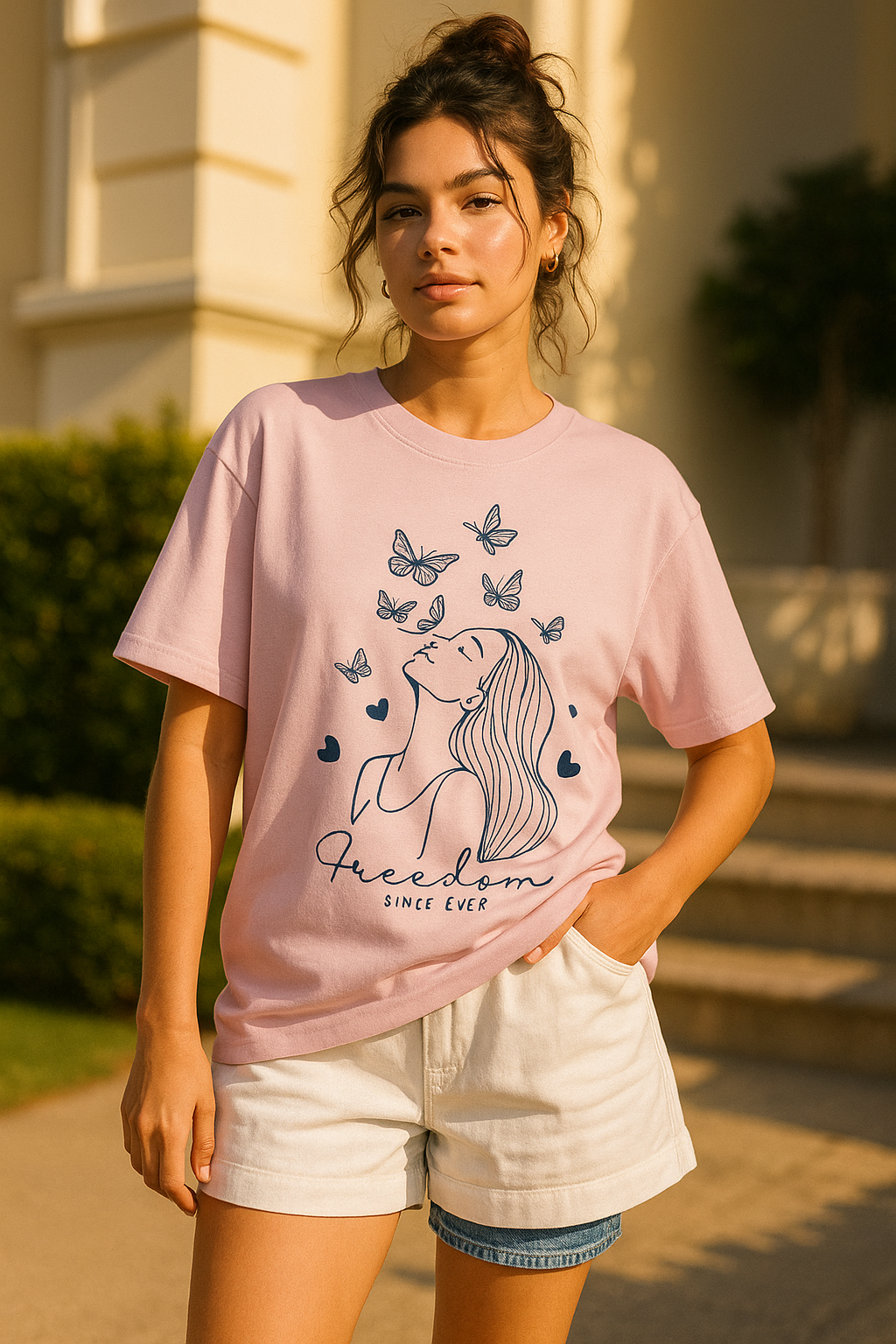 ZVRØ "Freedom Since Ever" Oversized Tee – Women's Graphic T-Shirt