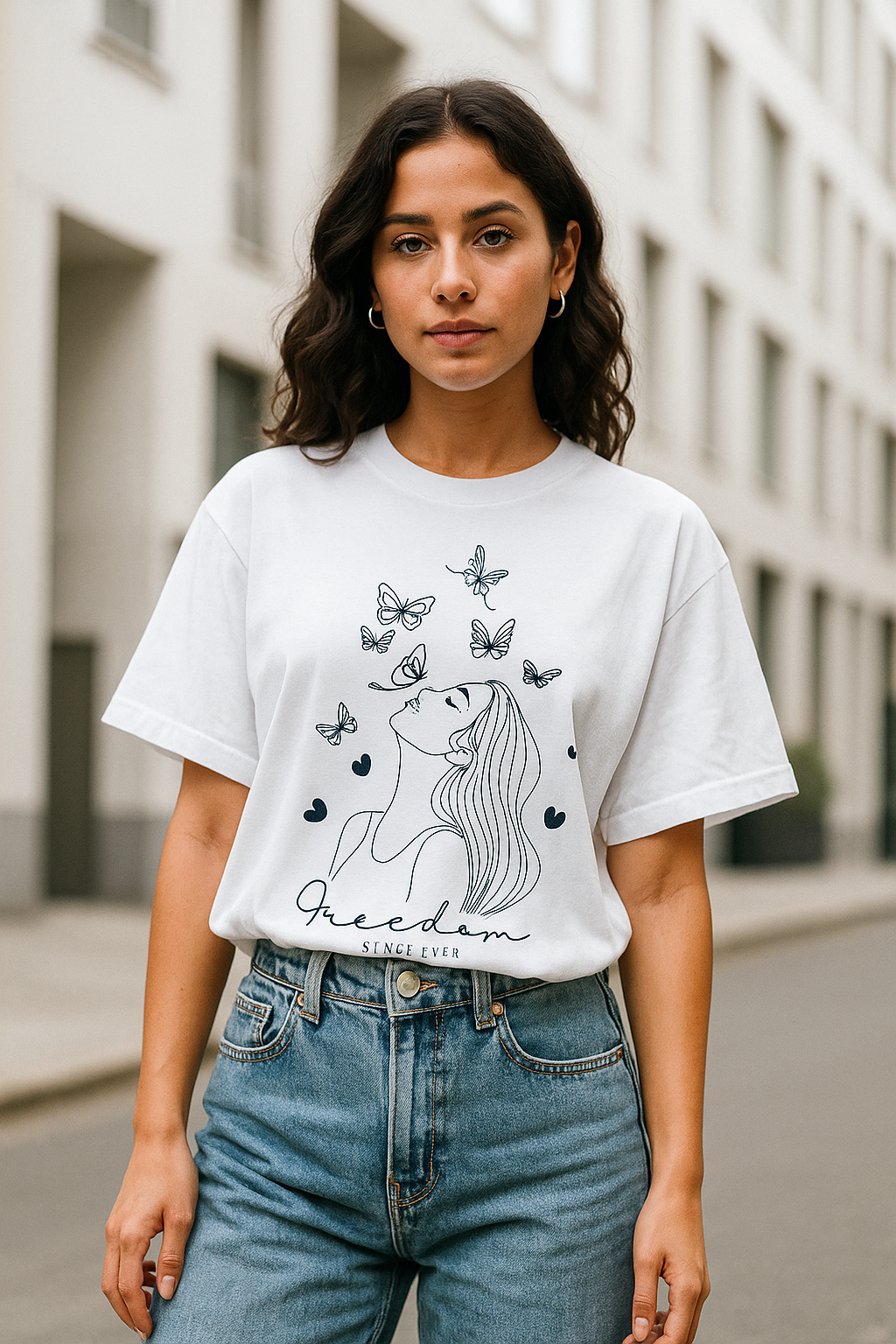 ZVRØ "Freedom Since Ever" Oversized Tee – Women's Graphic T-Shirt