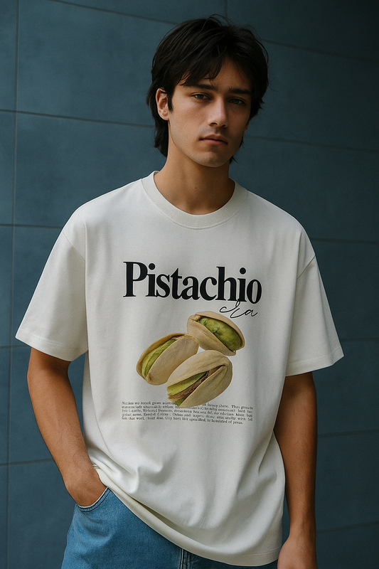 ZVRØ Unisex Terry Oversized Pistachio Graphic T-Shirt – Premium Streetwear Tee