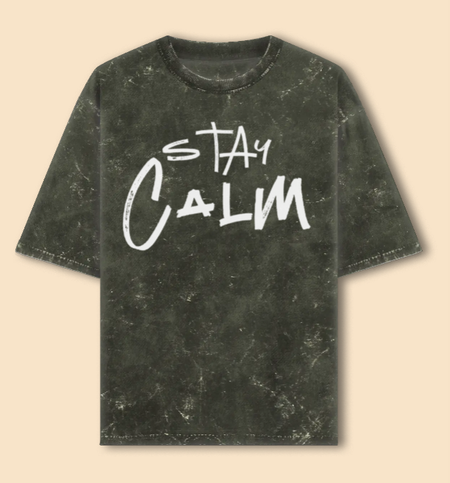 ZVRØ “Stay Calm” Oversized Acid-Wash T-Shirt (Unisex)