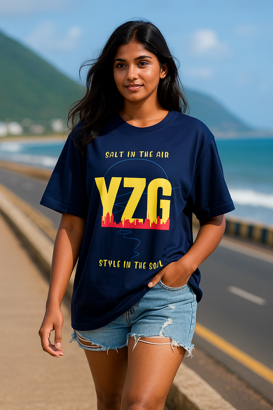 YZG Unisex Oversized T-Shirt – Salt in Sea, Style in Soul | ZVRØ x Vizag