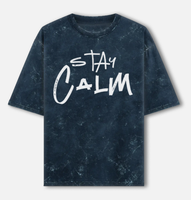ZVRØ “Stay Calm” Oversized Acid-Wash T-Shirt (Unisex)